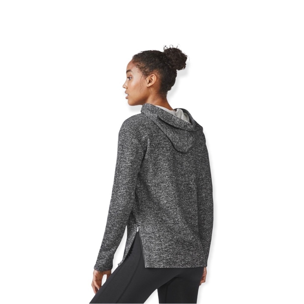 Fabletics Taj Black Speckled Terry Hoodie Sweatshirt XS